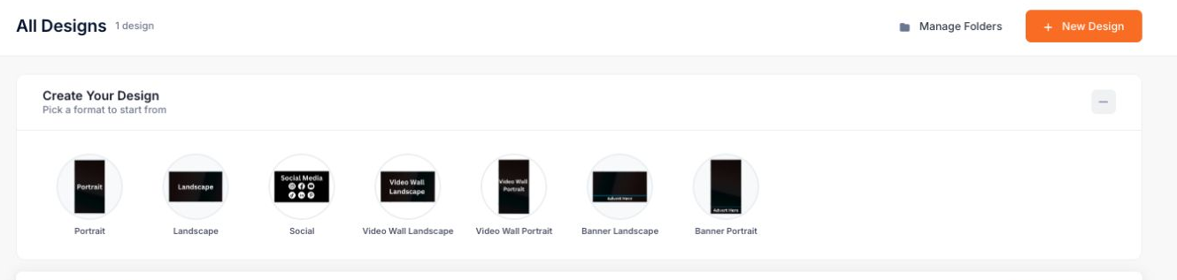 Choose a format before starting the design.